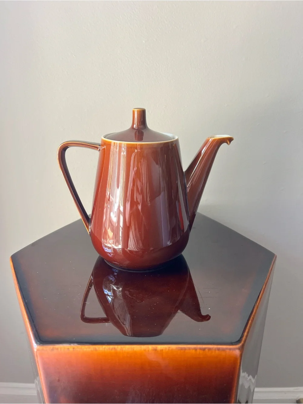 Villeroy & Boch Vintage Mid-Century Modern Brown Ceramic Coffee Pot